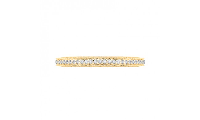 Shah Luxury Round Diamond Half-Eternity Wedding Band In 14K Yellow Gold