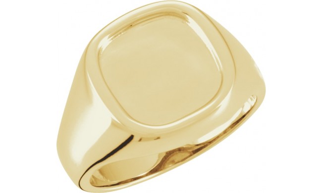 14K Yellow 12 mm Square Signet Ring