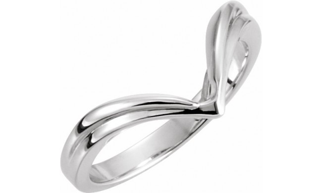 14K White V-Shape Fashion Ring