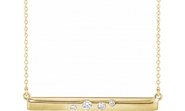 14K Yellow 1/10 CTW Diamond Bar 16-18 Necklace