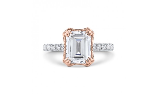 Shah Luxury 14K Two-Tone Gold Diamond Engagement Ring (Semi-Mount)