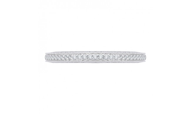 Shah Luxury 14K White Gold Round Diamond Wedding Band