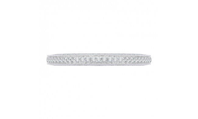 Shah Luxury 14K White Gold Round Diamond Wedding Band