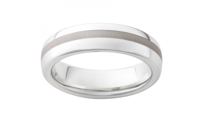 Serinium Domed Band with a 2mm Laser Satin Strip