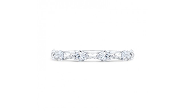 Shah Luxury 14K White Gold Diamond Contour Band