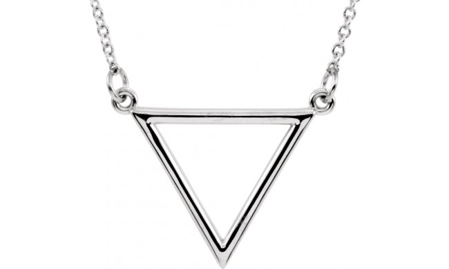 14K White Triangle 16 Necklace