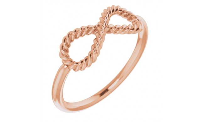 14K Rose Infinity-Inspired Rope Ring