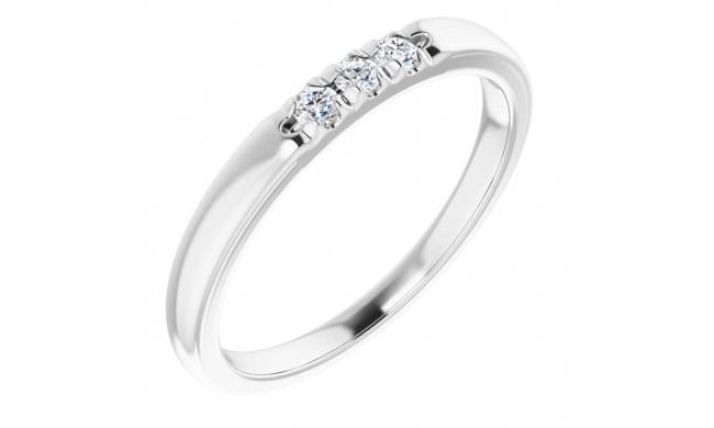 14K White .09 CTW Diamond French-Set Anniversary Band