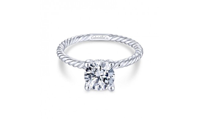 Gabriel & Co. 14k White Gold Hampton Solitaire Engagement Ring