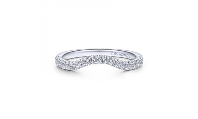 Gabriel & Co. 14k White Gold Victorian Curved Wedding Band