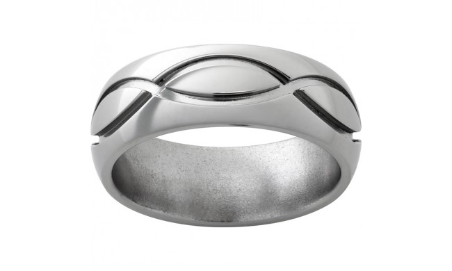 Titanium Domed Band with Infinity Design and Polish Finish