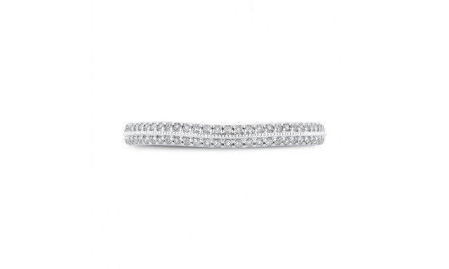 Shah Luxury 14K Two-Tone Gold Round Cut Diamond Half-Eternity Wedding Band