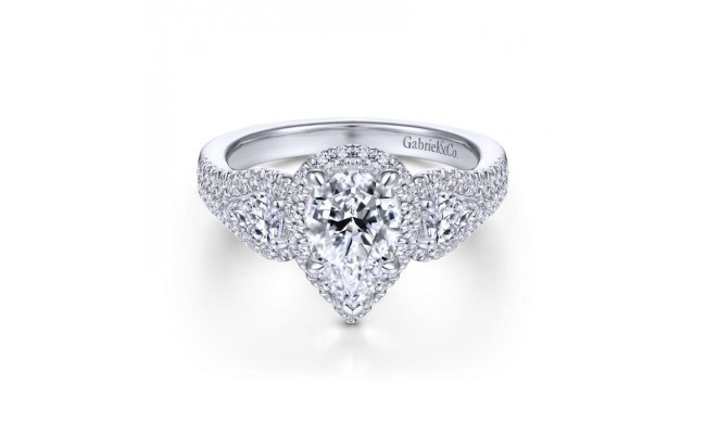 Gabriel & Co. 14k White Gold Entwined Halo Engagement Ring