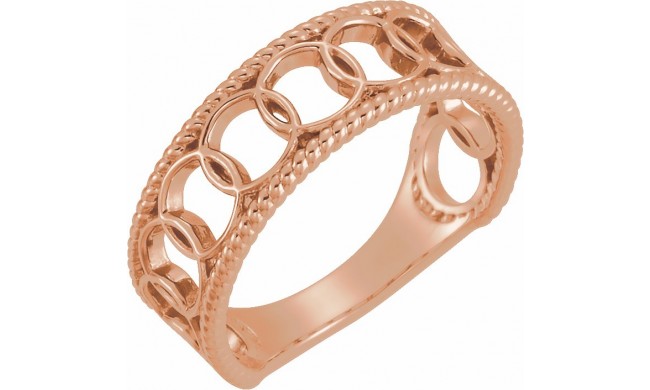 14K Rose Geometric Rope Ring