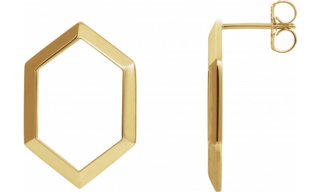 14K Yellow Geometric Drop Earrings