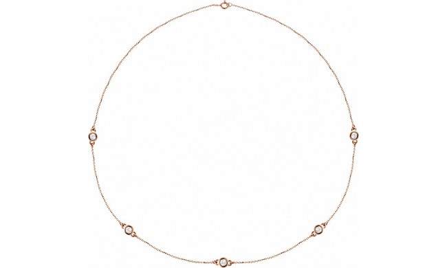 14K Rose 1 CTW Diamond 5-Station 18 Necklace