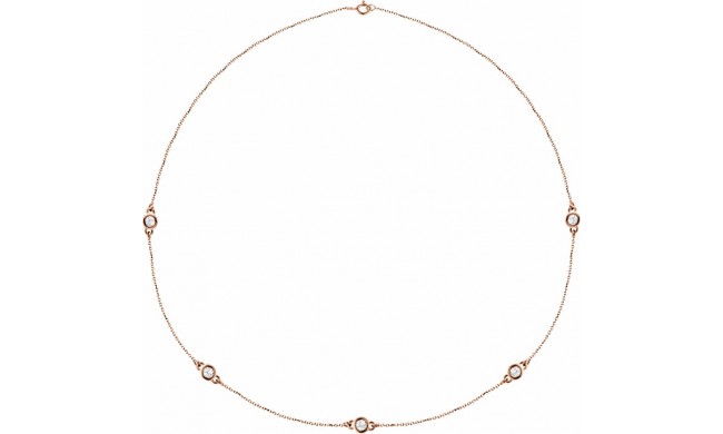 14K Rose 1 CTW Diamond 5-Station 18 Necklace