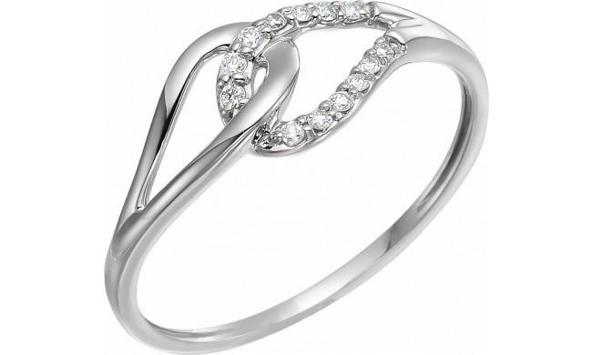 14K White .08 CTW Diamond Ring