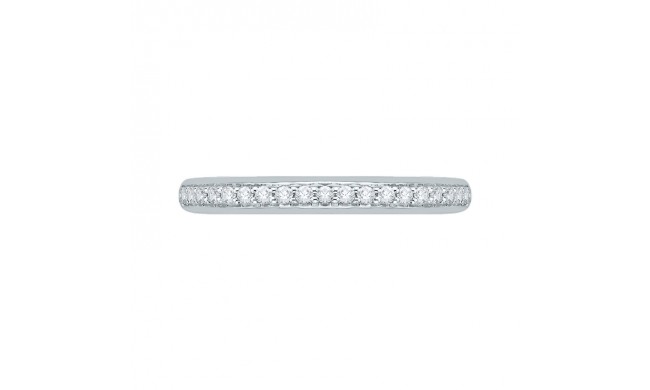 Shah Luxury 14K White Gold Round Diamond Half-Eternity Wedding Band with Euro Shank