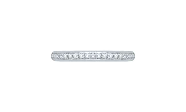 Shah Luxury 14K White Gold Round Diamond Half-Eternity Wedding Band with Euro Shank