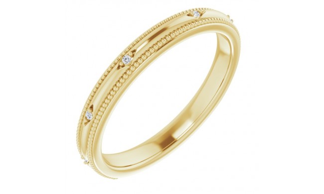 14K Yellow .02 CTW Diamond Matching Band