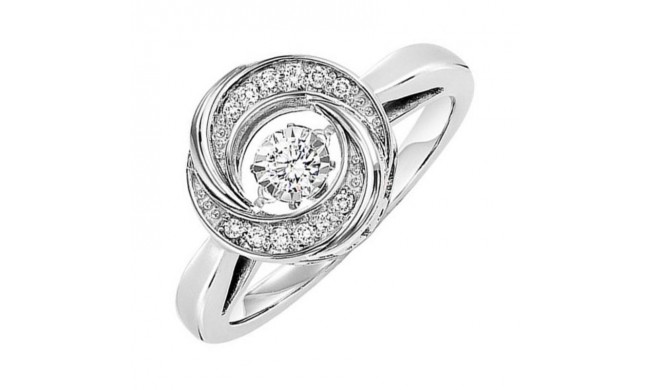 Gems One Silver (SLV 995) Pink & Diamonds Stunning Fashion Ring - 1/10 ctw