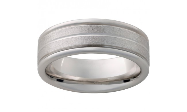 Serinium Rounded Edge Band with Stone Finish and .5mm Groove