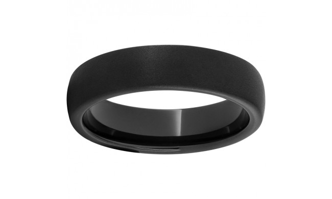 Black Diamond Ceramic Domed Band with Sandblast Finish