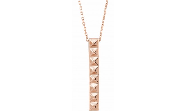 14K Rose Pyramid Bar 16-18 Necklace