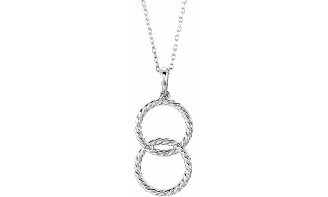 14K White Interlocking Circle 16-18 Necklace