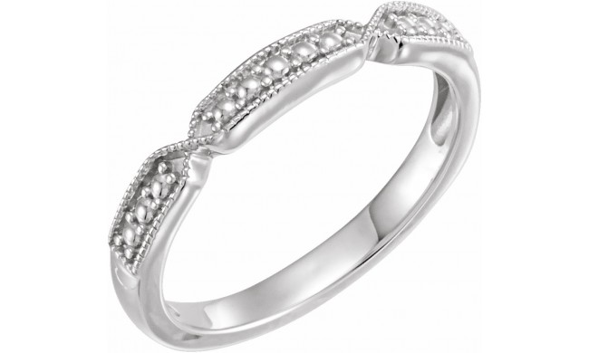 14K White Stackable Bead Ring