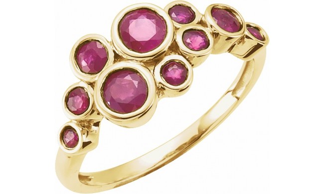 14K Yellow Ruby Bezel-Set Ring