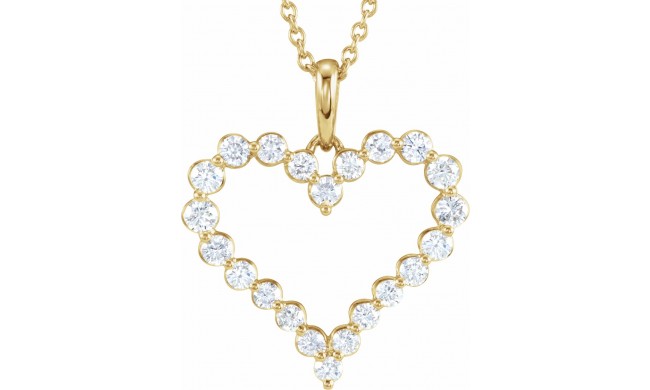 14K Yellow 1 CTW Diamond Heart 18 Necklace