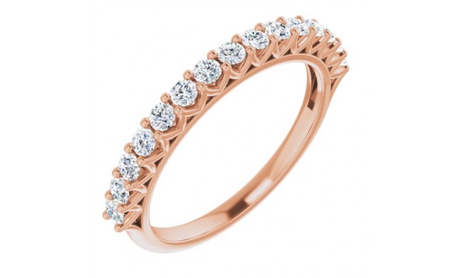 14K Rose 2 mm Round 1/2 CTW Diamond Anniversary Band