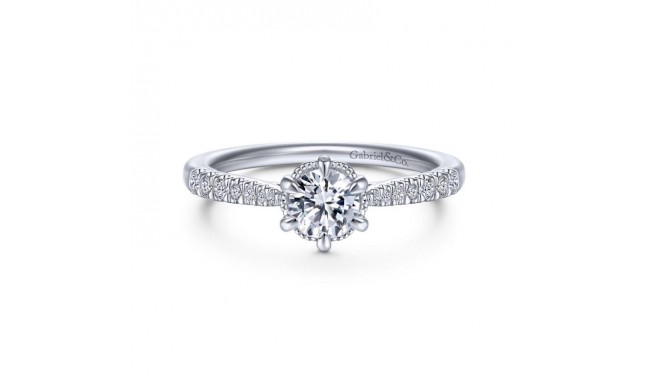 Gabriel & Co. 14k White Gold Contemporary Straight Engagement Ring