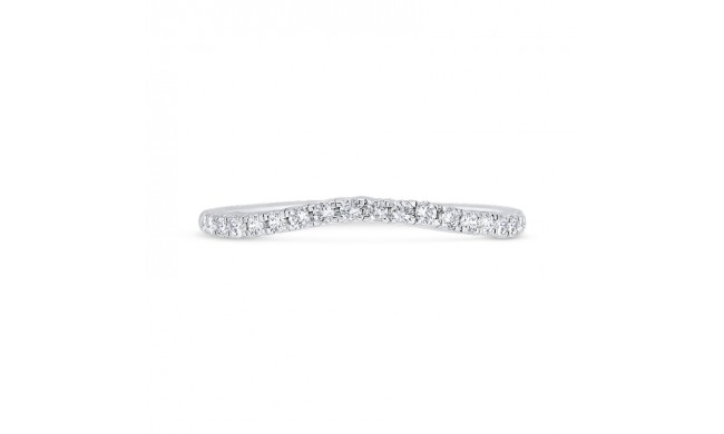 Shah Luxury 14K White Gold Half Run Round Diamond Wedding Band