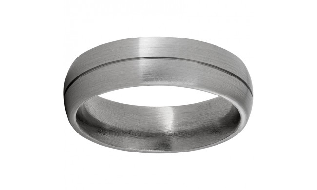 Titanium Domed Band with a Satin Finish and One .5mm Groove