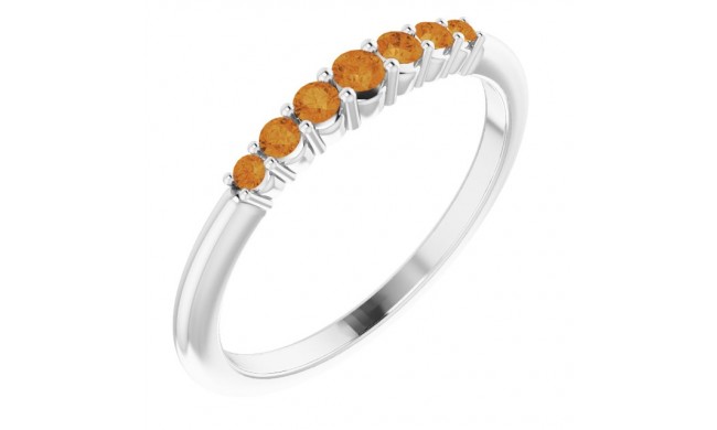 14K White Citrine Stackable Ring