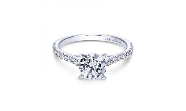 Gabriel & Co. 14k White Gold Contemporary Straight Engagement Ring