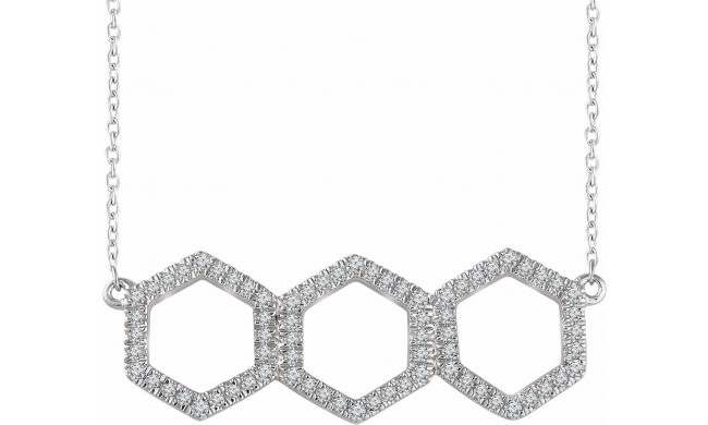 14K White 1/4 CTW Diamond Geometric 16-18 Necklace