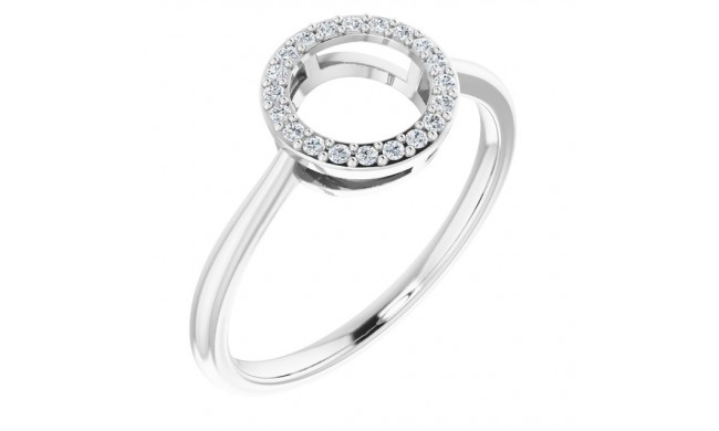 14K White 1/10 CTW Diamond Circle Ring