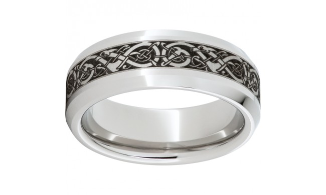 Serinium Beveled Edge Band with Viking Laser Engraving