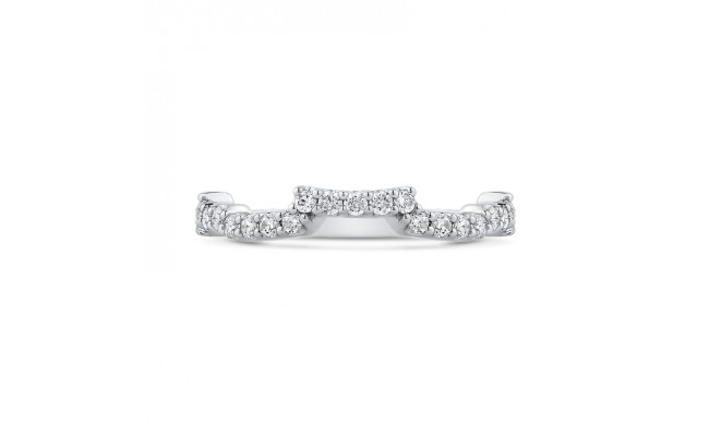 Shah Luxury 14K White Gold Round Diamond Wedding Band