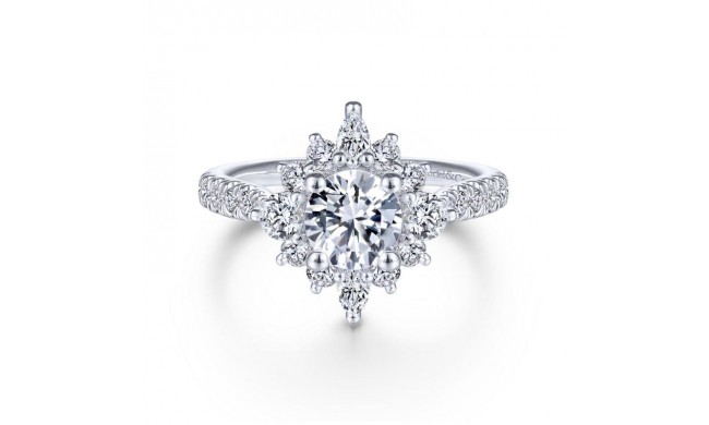 Gabriel & Co. 14k White Gold Starlight Halo Engagement Ring