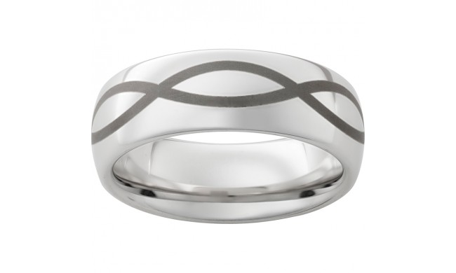 Serinium Domed Band with Infinity Laser Engraving