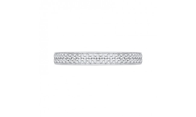 Shah Luxury 14K White Gold Round Diamond Wedding Band