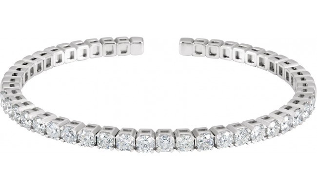 14K White 3 1/3 CTW Diamond Bangle Bracelet