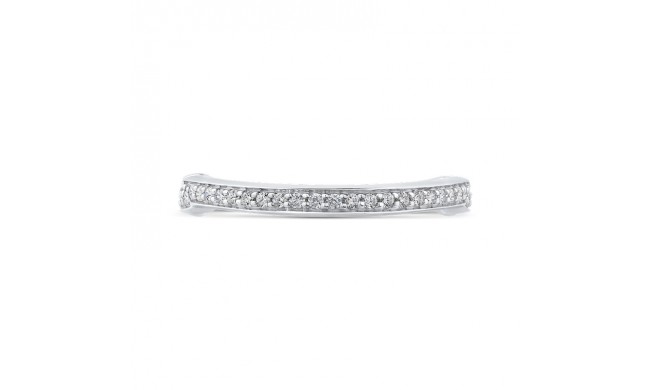 Shah Luxury 14K White Gold Round Diamond Wedding Band