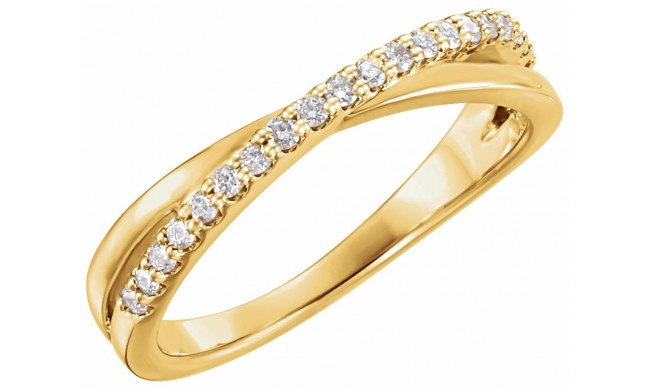 14K Yellow 1/5 CTW Diamond Criss-Cross Ring