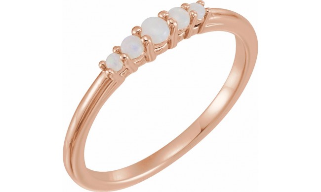 14K Rose Opal Graduated Five-Stone Ring